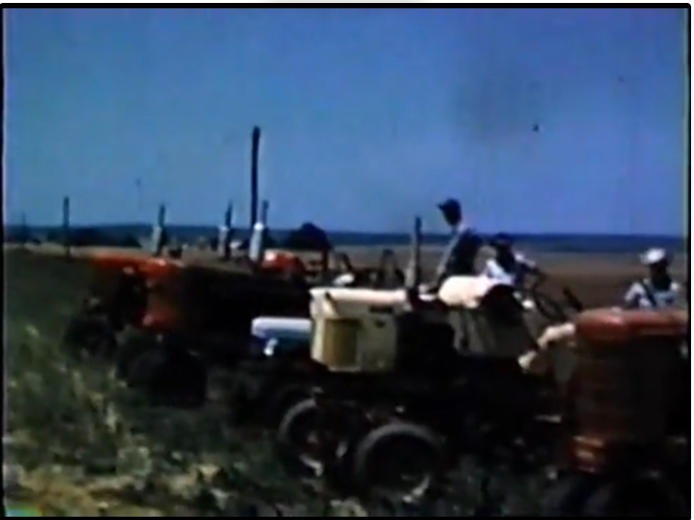 Farmers gathering to help a sick neighbor