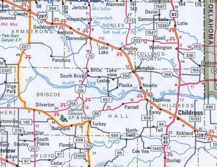 Portion of a Panhandle map