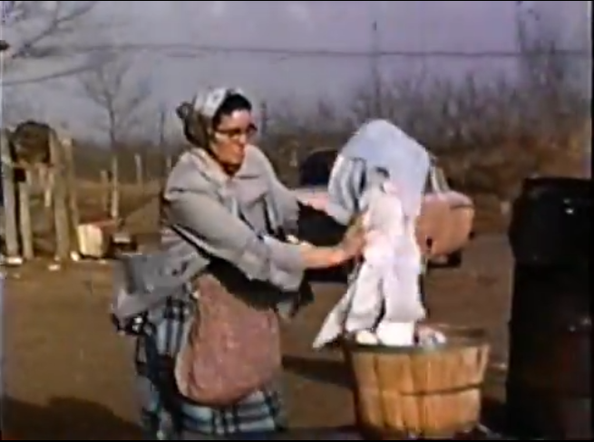 Grandma doing laundry