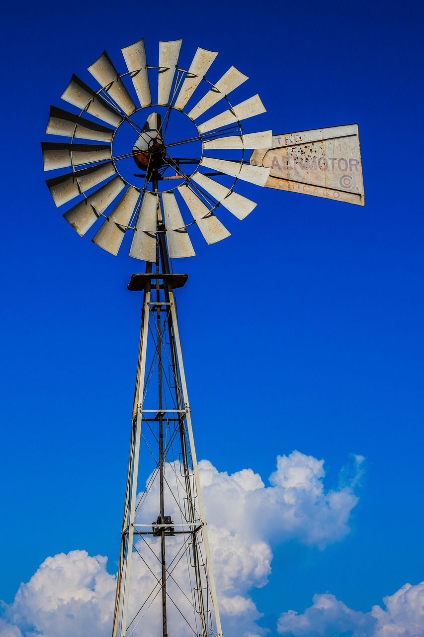 Windmill and blue sky